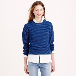 J. Crew Quilted Indigo Sweatshirt